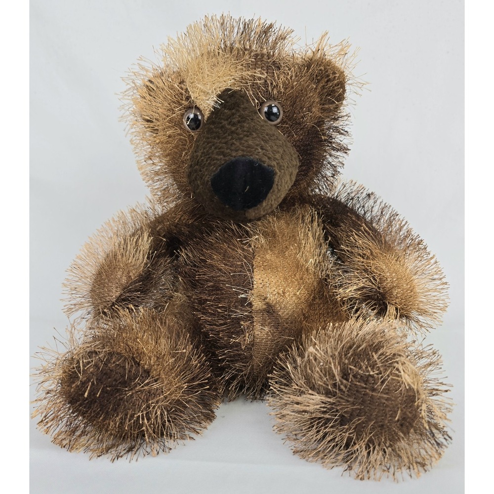 Aurora World Vintage‎ Bear Plush Briar Shaggy Brown Sitting 8" Stuffed Animal